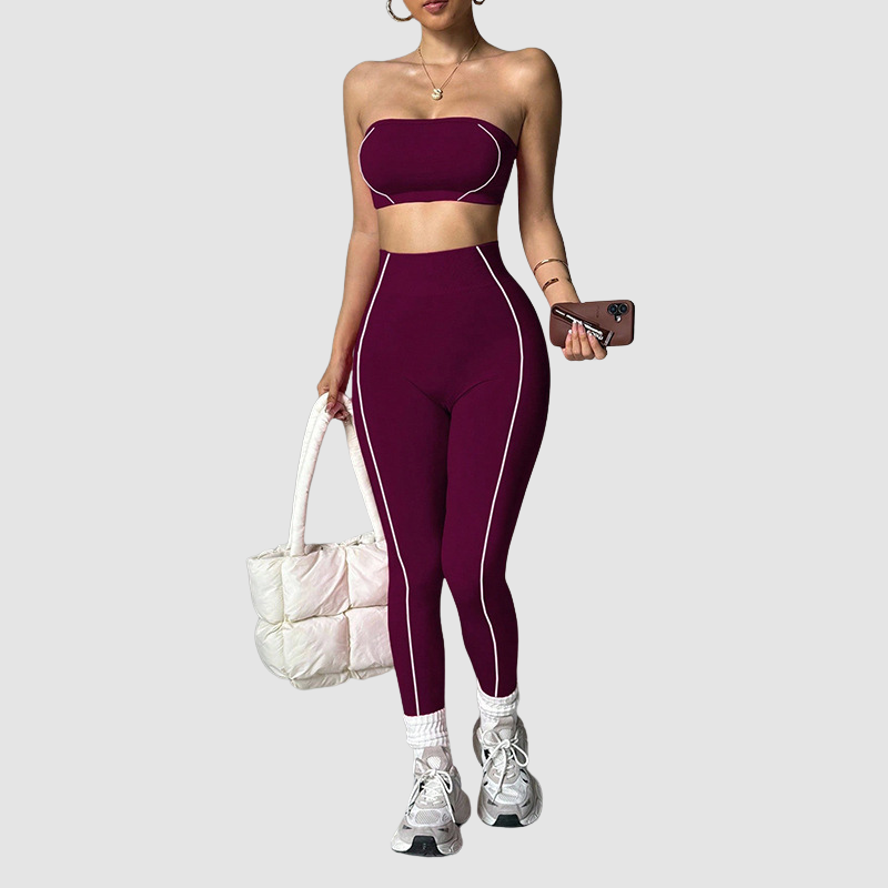 Wholesale Color-Blocked Women's Sports Yoga Set