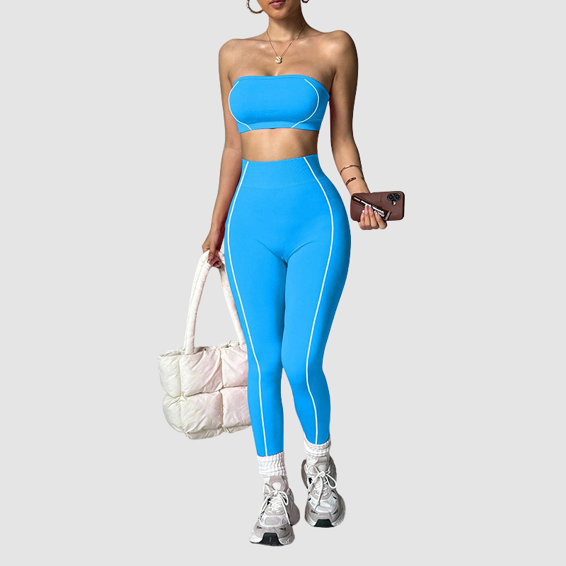 Wholesale Color-Blocked Women's Sports Yoga Set