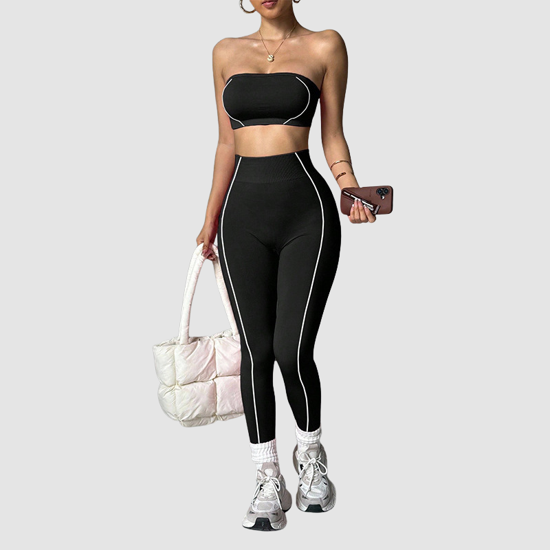 Wholesale Color-Blocked Women's Sports Yoga Set