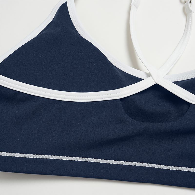 Color Blocking Sports Jacket, Bra & Shorts Set